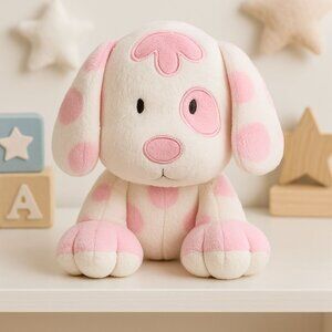 Kids Preferred Pink Polka Dot Puppy Dog Plush 2005 Stuffed Animal 11" Soft Toy